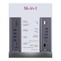 ICY BOX IB-DK2262AC Docking Station USB-C 16-in-1 con PD 55W, 4K 60Hz, Gigabit Ethernet, 3 Pantallas, Lector de Tarjetas, Aluminio Antracita