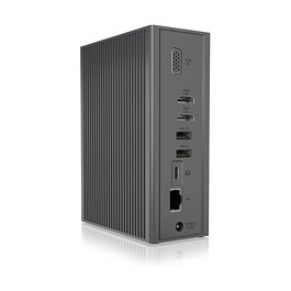 ICY BOX IB-DK2262AC Docking Station USB-C 16-in-1 con PD 55W, 4K 60Hz, Gigabit Ethernet, 3 Pantallas, Lector de Tarjetas, Aluminio Antracita