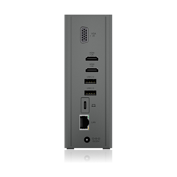 ICY BOX IB-DK2262AC Docking Station USB-C 16-in-1 con PD 55W, 4K 60Hz, Gigabit Ethernet, 3 Pantallas, Lector de Tarjetas, Aluminio Antracita