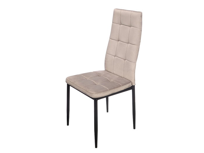 Giftdecor Silla Respaldo Alto Terciopelo Gris 64 x 43 x 95 cm (Set de 4)