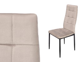 Giftdecor Silla Respaldo Alto Terciopelo Gris 64 x 43 x 95 cm (Set de 4)