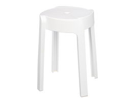 Kipit Taburete Plástico Redondo Blanco 32x45x32 cm (Set de 10)