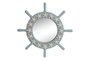 DKD Home Decor Espejo de Madera y Cuerda Azul Celeste