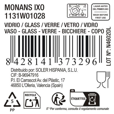 La Mediterranea Vaso Monans Ixo 34cl MD
