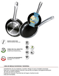 TALOX Sartén de Aluminio Prensado Full Inducción Mango Inox 18 cm