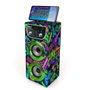 World Brands Karaoke Neon World con Altavoz, Dos Micrófonos, Base para Móvil, Ranura USB, Radio FM y Reproducción Inalámbrica 22,8x13,8x34 cm