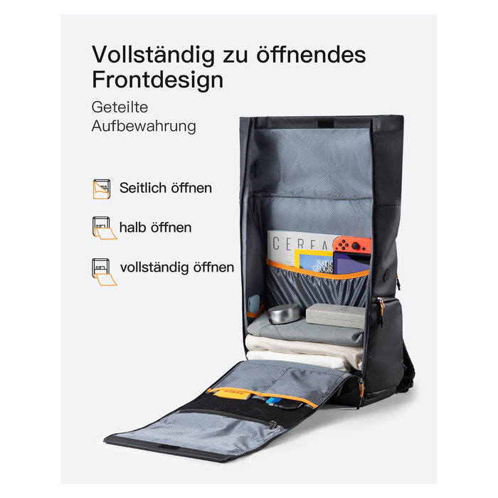 Inateck BP01009 Mochila Portátil 15.6-16 Pulgadas, 22-26.8L Unisex Impermeable con USB, Negra, Poliéster