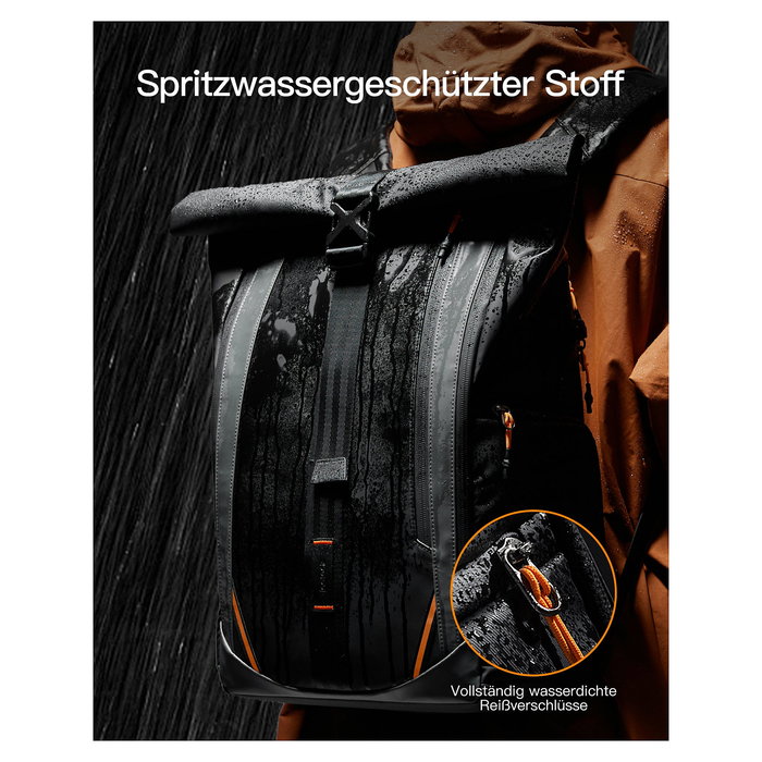 Inateck BP01009 Mochila Portátil 15.6-16 Pulgadas, 22-26.8L Unisex Impermeable con USB, Negra, Poliéster