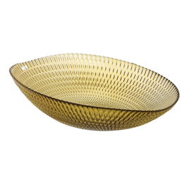 Centro Mesa Amarillo Cristal Decoración 21 X 21 X 6,50 cm (Set de 2)