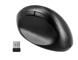 Q-connect Ratón Óptico Inalámbrico Ergonómico Vertical Negro