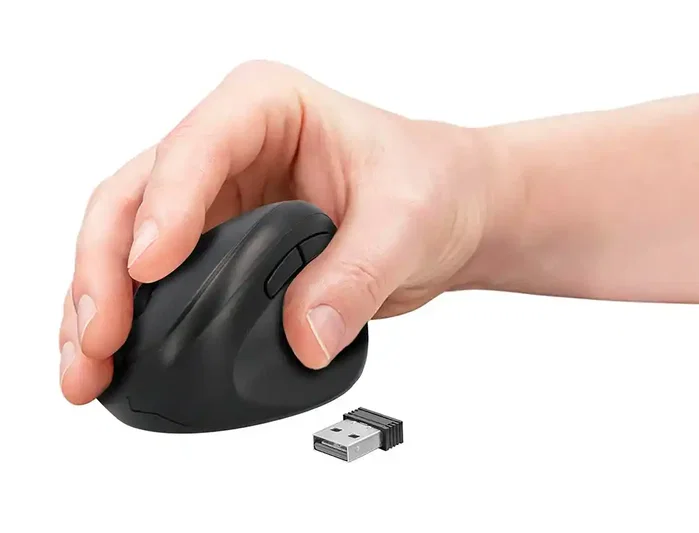 Q-connect Ratón Óptico Inalámbrico Ergonómico Vertical Negro Q-connect Ratón Óptico Inalámbrico Ergonómico Vertical Negro