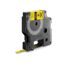 DYMO Etiquetas para tubos termorretráctiles Rhino 6mm x 1,5m Negro sobre amarillo