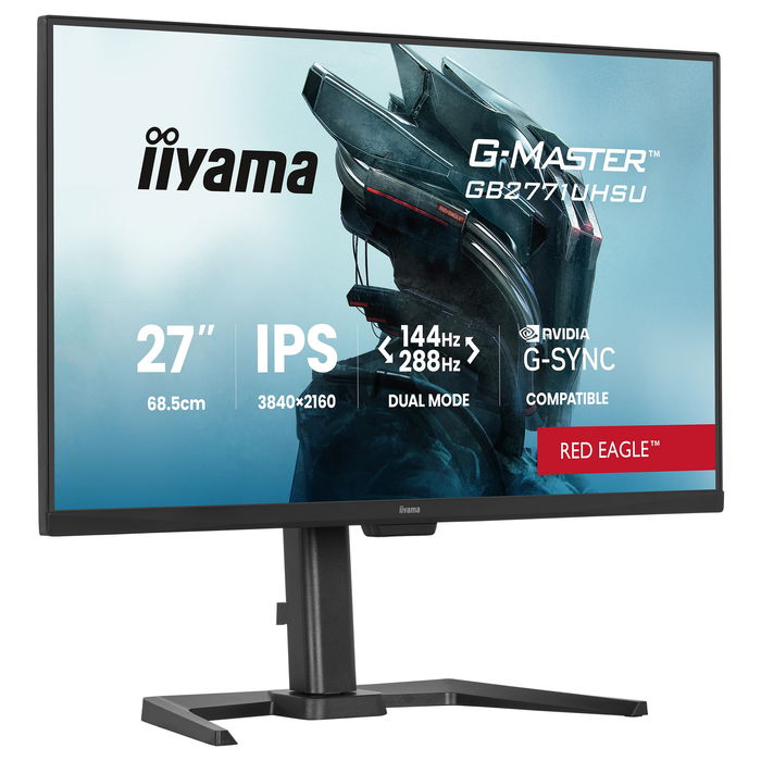 iiyama G-MASTER GB2771UHSU-B1 68,6 cm/27" 4K Ultra HD 3840x2160 IPS 0,8 ms 144 Hz HDMI 2.1 x2 DisplayPort 1.4 USB Hub VESA
