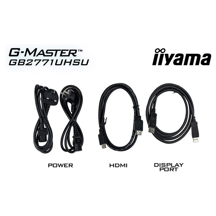 iiyama G-MASTER GB2771UHSU-B1 68,6 cm/27" 4K Ultra HD 3840x2160 IPS 0,8 ms 144 Hz HDMI 2.1 x2 DisplayPort 1.4 USB Hub VESA