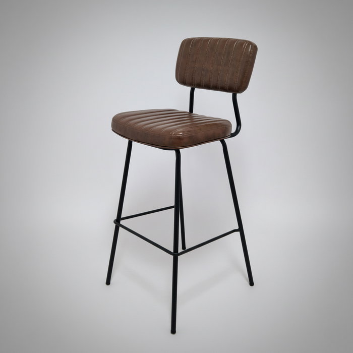 BORDECOR Pack de 4 Taburetes Cursa Marrón y Negro BORDECOR Pack de 4 Taburetes Cursa Marrón y Negro