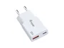 Equip 245522 Cargador 20W GaN Slim 2 Puertos USB-C PD3.0 + USB-A QC3.0 Carga Rápida con Protecciones Blanco
