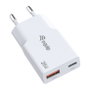 EQUIP Cargador Slim GaN 20W con 2 Puertos USB-C PD3.0/USB-A Blanco