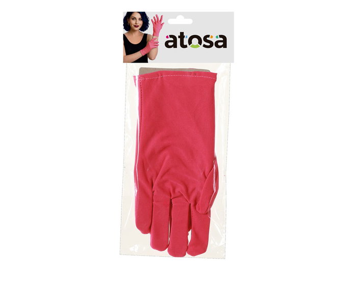 Atosa Guantes Fucsia de 22 cm para Disfraz Moderno o Pop