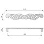 HERRAJES ALK Moustache Tirador Zamak 192Mm Acabado Bronce