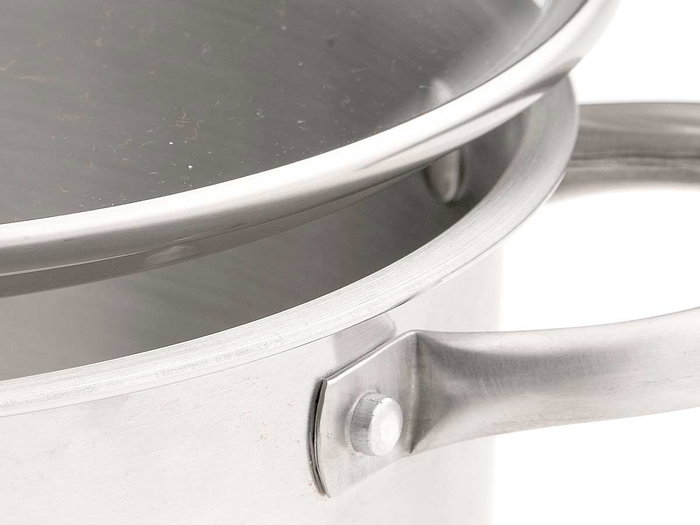 KINVARA Cacerola de Inducción con Tapa de Cristal 22 cm, Plata