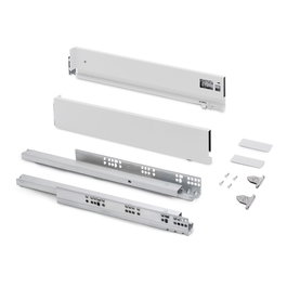 Emuca Cajón exterior Vertex con regulación 3D de altura 93mm, 40kg, profundidad 450mm, Acero, Pintado blanco