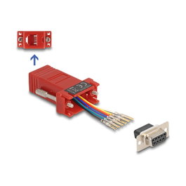 DeLOCK 67079 Kit de montaje D-Sub 9 hembra a RJ12 Rojo