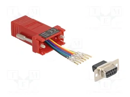 DeLOCK 67079 Adaptador D-Sub 9 Hembra a RJ12 Hembra Rojo