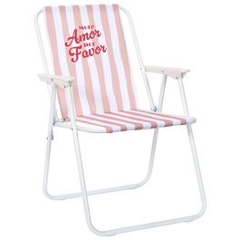 Home Deco Factory Silla Plegable Dolce Vita Rosa - Silla de Metal Plegable para Jardín, Terraza o Interiores