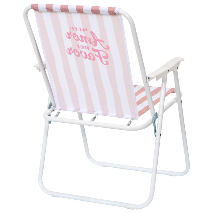 Home Deco Factory Silla Plegable Dolce Vita Rosa - Silla de Metal Plegable para Jardín, Terraza o Interiores