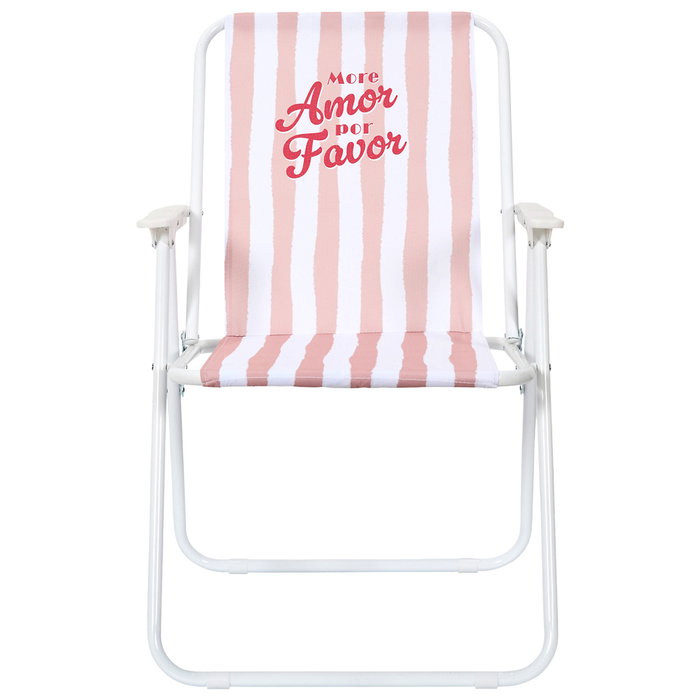 Home Deco Factory Silla Plegable Dolce Vita Rosa - Silla de Metal Plegable para Jardín, Terraza o Interiores