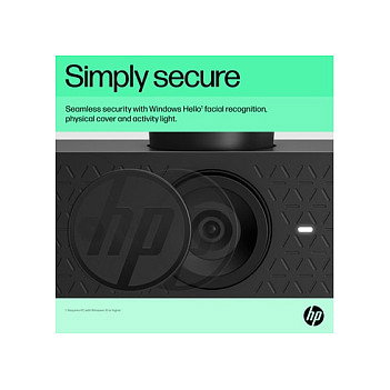 HP Webcam 625 FHD con IA y Windows Hello, Negro