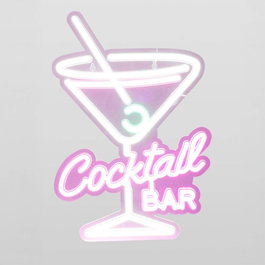 Basics Luz Led Neón Decorativa Cocktail Bar Multicolor, 30 x 38 cm, USB, 180 cm