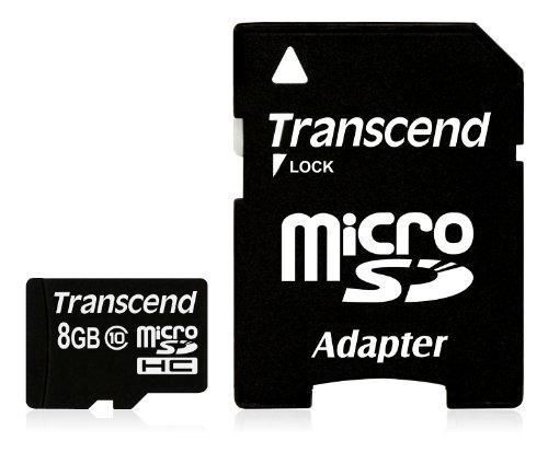Transcend MicroSD Card SDHC 8GB + AdaptemicroSDXC/SDHC Class 10 8GB Transcend MicroSD Card SDHC 8GB + AdaptemicroSDXC/SDHC Class 10 8GB