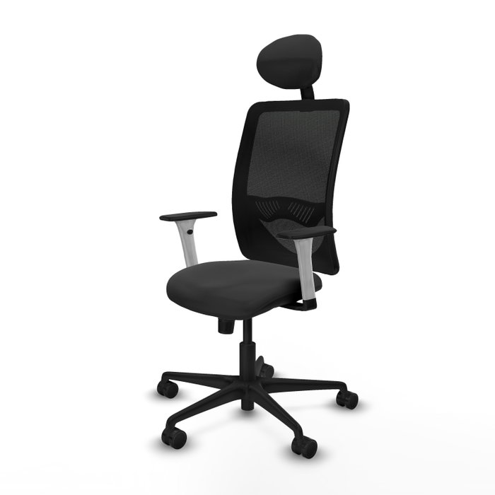 PIQUERAS Y CRESPO Silla de oficina Zulema con mecanismo Sincro, Gris oscuro y Negro