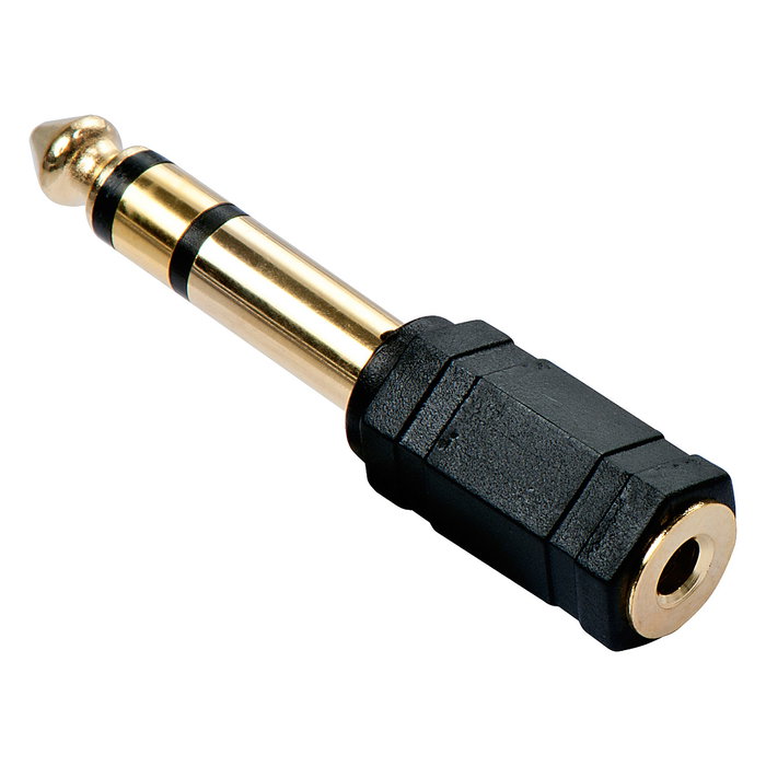 Lindy Adaptador de audio 3,5 mm Hembra a 6,3 mm Macho Negro