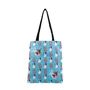 Oh My Pop Bolsa Tote Shopping Bag Angry Cat Turquesa para la Compra con Asas y Bolsillo Interior