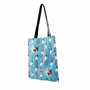 Oh My Pop Bolsa Tote Shopping Bag Angry Cat Turquesa para la Compra con Asas y Bolsillo Interior