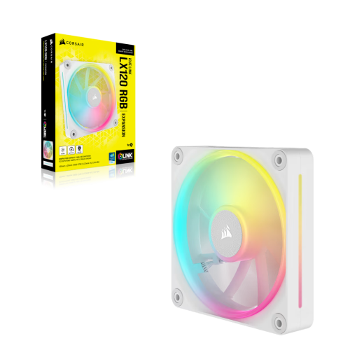 Corsair iCUE LINK LX120 RGB CO-9051029-WW Ventilador para PC 120 mm RGB Blanco PWM 2400 RPM 1 Pieza