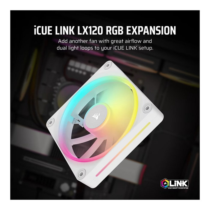 Corsair iCUE LINK LX120 RGB Blanco