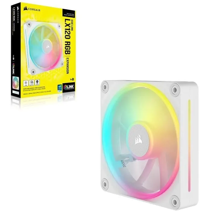 Corsair CO-9051029-WW Kit de Inicio con Ventilador iCUE LINK LX120 RGB Blanco