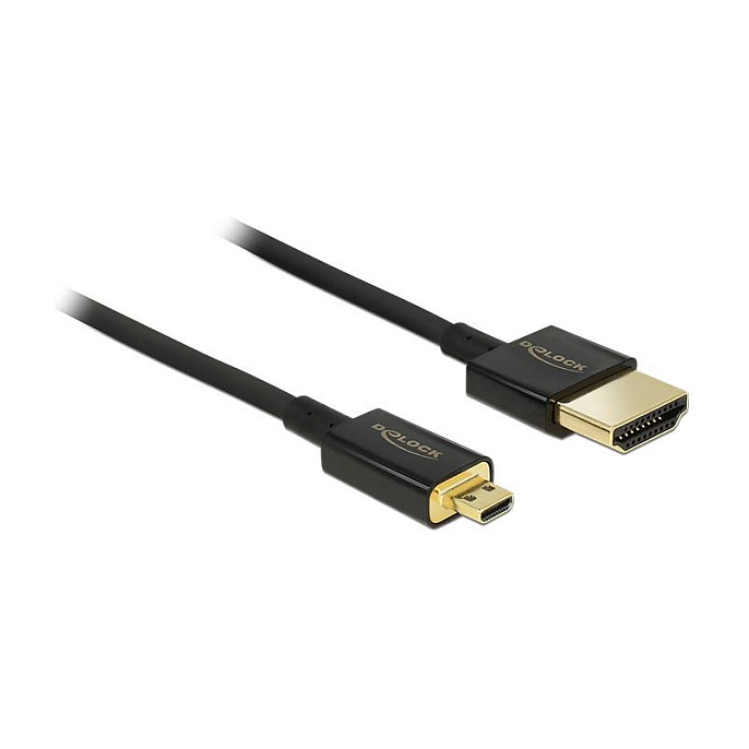 DeLOCK Cable HDMI-A a HDMI Micro-D, 1.5 m, 4K Ultra HD @ 120Hz, 3D, HDR, Ethernet, 18 Gbit/s, Negro DeLOCK Cable HDMI-A a HDMI Micro-D, 1.5 m, 4K Ultra HD @ 120Hz, 3D, HDR, Ethernet, 18 Gbit/s, Negro