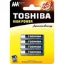 Toshiba R03AT BL4 Pack 4 Pilas AAA LR03 Alcalinas 1.5V High Power