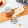 Inde Especiero de Cocina con Tapa de Vidrio y Base Inoxidable, 5 Piezas, 5 x 8 cm (24 Unidades)