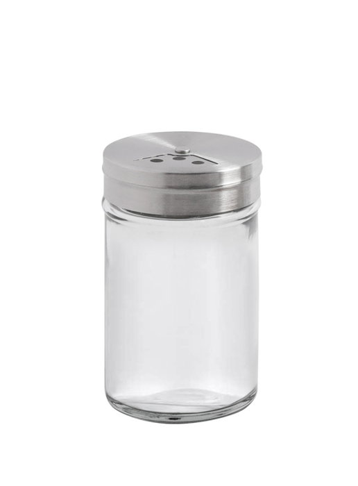 Inde Especiero de Cocina con Tapa de Vidrio y Base Inoxidable, 5 Piezas, 5 x 8 cm (24 Unidades)
