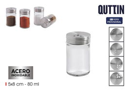 Quttin Especiero Vidrio-Inox 5 cm x 8 cm (24 Unidades)