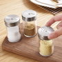 Inde Especiero de Cocina con Tapa de Vidrio y Base Inoxidable, 5 Piezas, 5 x 8 cm (24 Unidades)