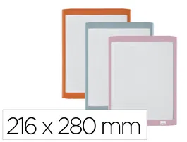 Nobo Pizarra Blanca Magnética 216x280 mm con Marco de Colores Pastel Surtidos, Incluye Borrador e Imán