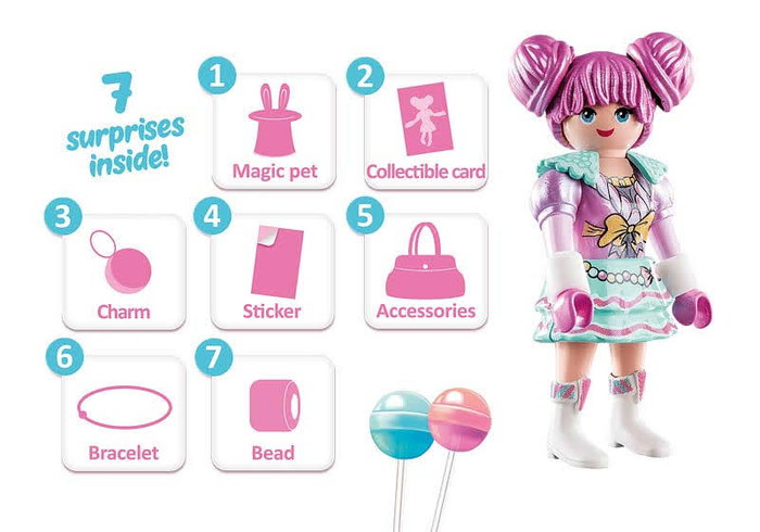Playmobil Rosalee Everdreamerz Rosalee Candy World Figura con 7 Sorpresas, Juguete Recomendado para Mayores de 7 Años Playmobil Rosalee Everdreamerz Rosalee Candy World Figura con 7 Sorpresas, Juguete Recomendado para Mayores de 7 Años