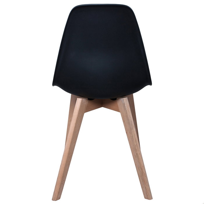Home Deco Factory Silla STOCKHOLM Escandinava Negra Charles Eames Diseño Tulip Beech Madera Plástico 45.8x51.4x84.6 cm
