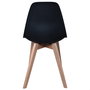 Home Deco Factory Silla STOCKHOLM Escandinava Negra Charles Eames Diseño Tulip Beech Madera Plástico 45.8x51.4x84.6 cm